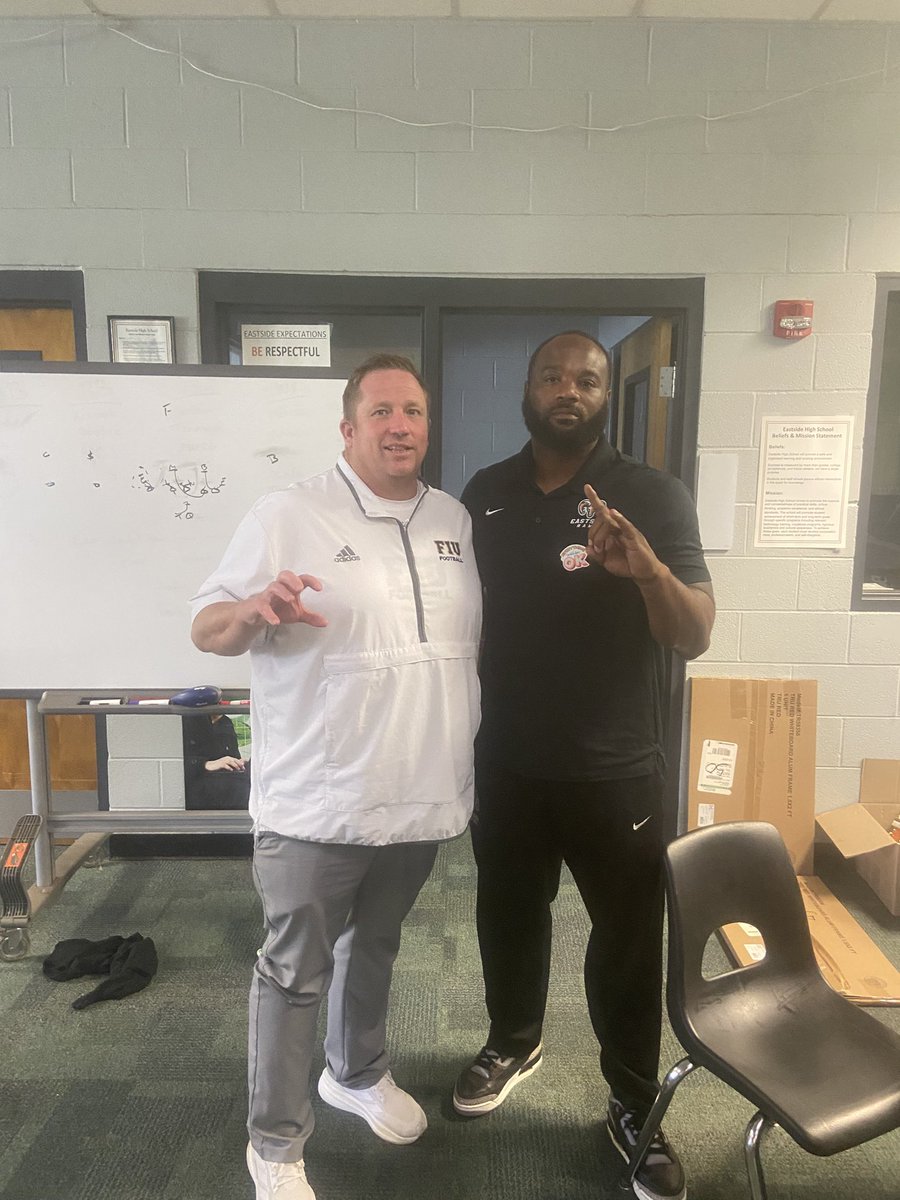 Eastside High School Athletics (@rowdyehsrams) on Twitter photo Thanks to Florida International University Linebackers Coach Ryan Smith for stopping by to visit the Best Side’s football team and Coach Hoskins. Thanks to Florida International University Linebackers Coach Ryan Smith for stopping by to visit the Best Side’s football team and Coach Hoskins.