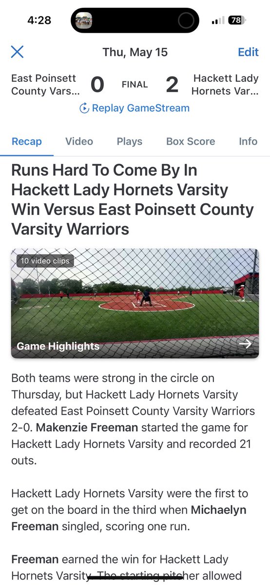 Hackett Lady Hornets Softball tweet media