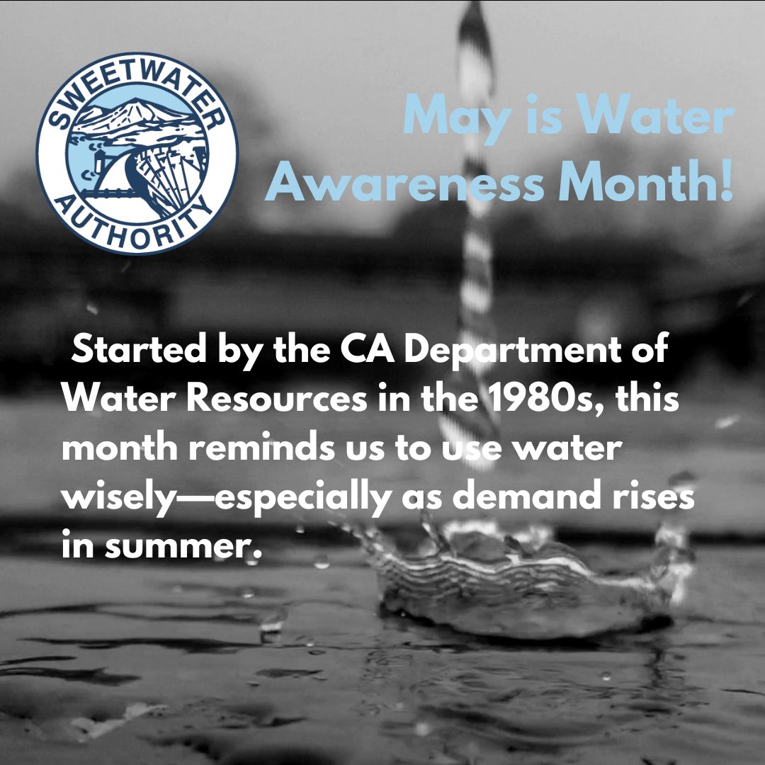 May is Water Awareness Month
•Fix leaks
•Use drought-tolerant plants
•Sweep, don’t hose
•Pick up pet waste
•Protect our watershed—what goes down the drain ends up in our rivers and oceans.

📸: "Sploosh" by Isabel Badillo , Hilltop High School.