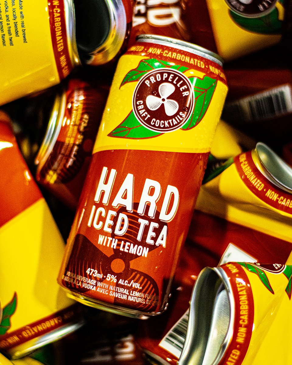 PropellerBeer's tweet photo. 🍋 NEW DROP TOMORROW: Propeller Hard Iced Tea 🍹 Brewed tea, local vodka, and lemon. Smooth & refreshing! ☀️ ABV: 5% 🔥 Available at all 4 Propeller Stores & online! 🛒 #DrinkPropeller #DrinkLocal #NSCraftCocktails #HardIcedTea #LocalBrew https://t.co/QIdREPH41m