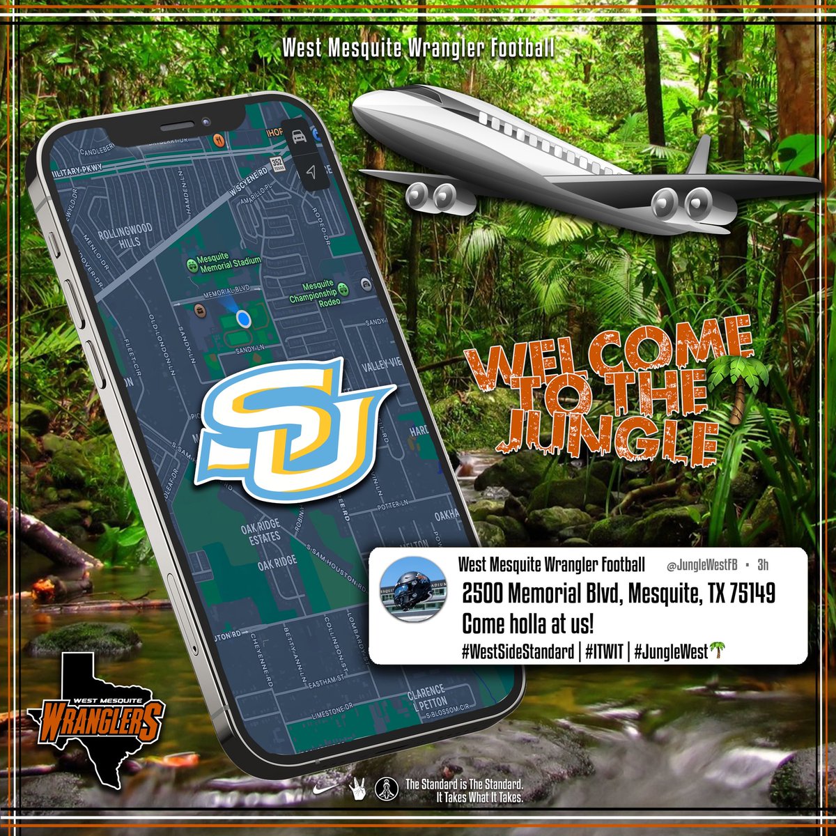 West Mesquite Wrangler Football (@junglewestfb) on Twitter photo ๐ฒ S/O to <a href="/GEAUXBRADLEY/">Coach Bradley</a> and <a href="/GeauxJags/">Southern University Football</a> for coming thru The Jungle! ๐ฒ
#RecruitTheJungle๐ด | #ITWIT ๐ฒ S/O to <a href="/GEAUXBRADLEY/">Coach Bradley</a> and <a href="/GeauxJags/">Southern University Football</a> for coming thru The Jungle! ๐ฒ
#RecruitTheJungle๐ด | #ITWIT