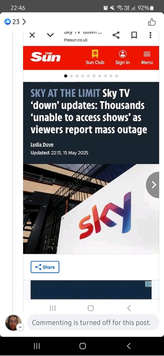 wagerd1's tweet photo. @SkyHelpTeam Might be worth putting a post up as you Sky TV seems to be done for a huge amount of users and cannot get onto the App it's down too!  Communication is needed! @skytv https://t.co/Za223dFoZG
