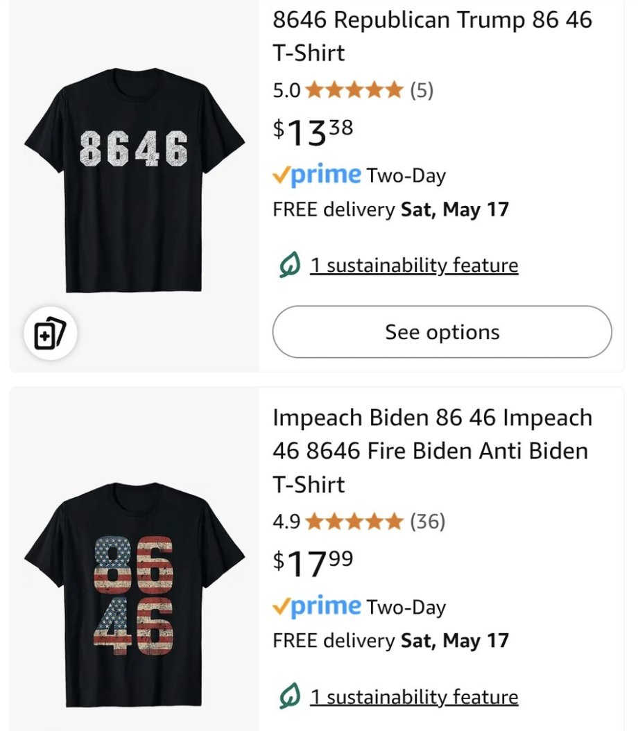 OH MY GOD!  I can't believe Amazon is calling for the assassination of President Biden.