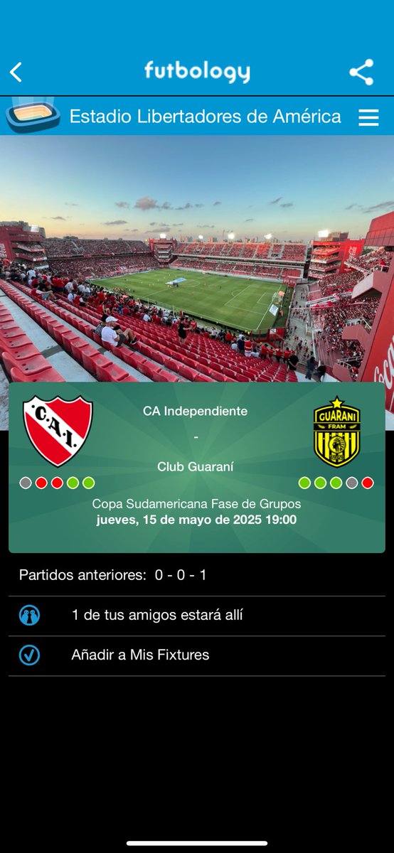 Noche de fútbol sudamericano en Argentina. Por la Libertadores River recibe a Independiente del Valle y Talleres a Alianza Lima. Por la Sudamericana el Rojo recibe a Guaraní ⚽️