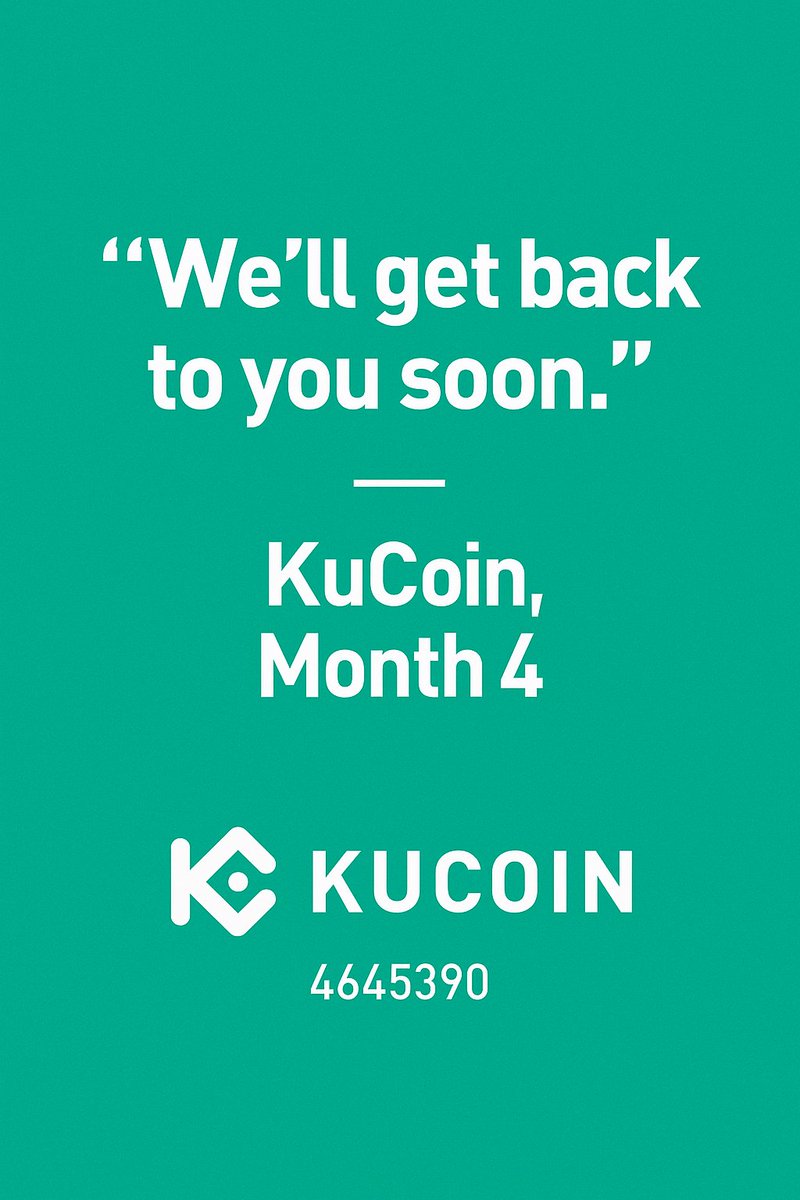 GoetDgn's tweet photo. @kucoincom @zetachain @BC_KuCoin Same copy-paste replies for 4 months.
 No timeline. No accountability.
 Ticket #4645390 — what are you hiding? https://t.co/GFrK6CHlnl