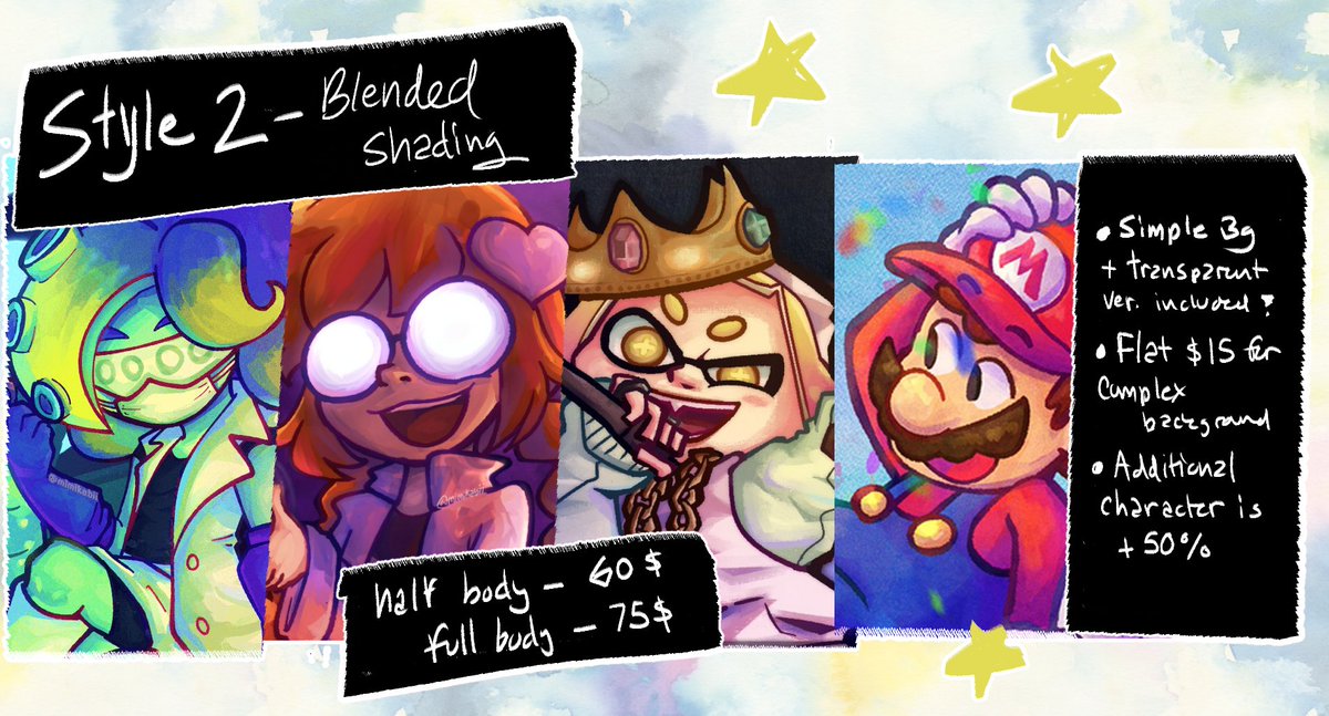 mimikabii's tweet image. needing some $$$ sooo
🌠COMMISSIONS ARE OPEN!!!🌠
Please check the images and the replies for more details 8) Feel free to DM for further inquires!!!
Thank you!!!