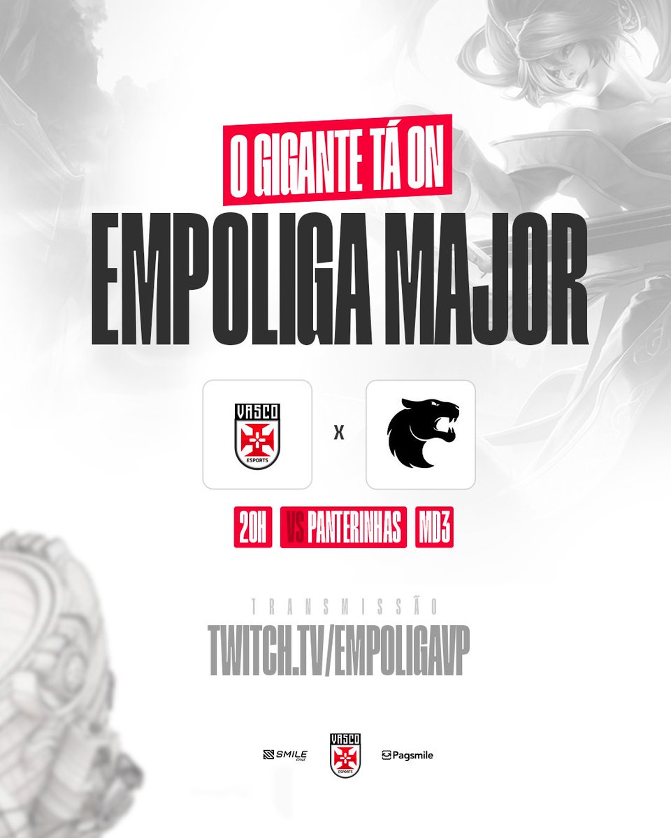 DIA DE VASCO LOL 💢

🆚 Panterinhas
🕝 20h
🏆 EMPOLIGA MAJOR A
📺 twitch.tv/EmpoligaVP

#govasco