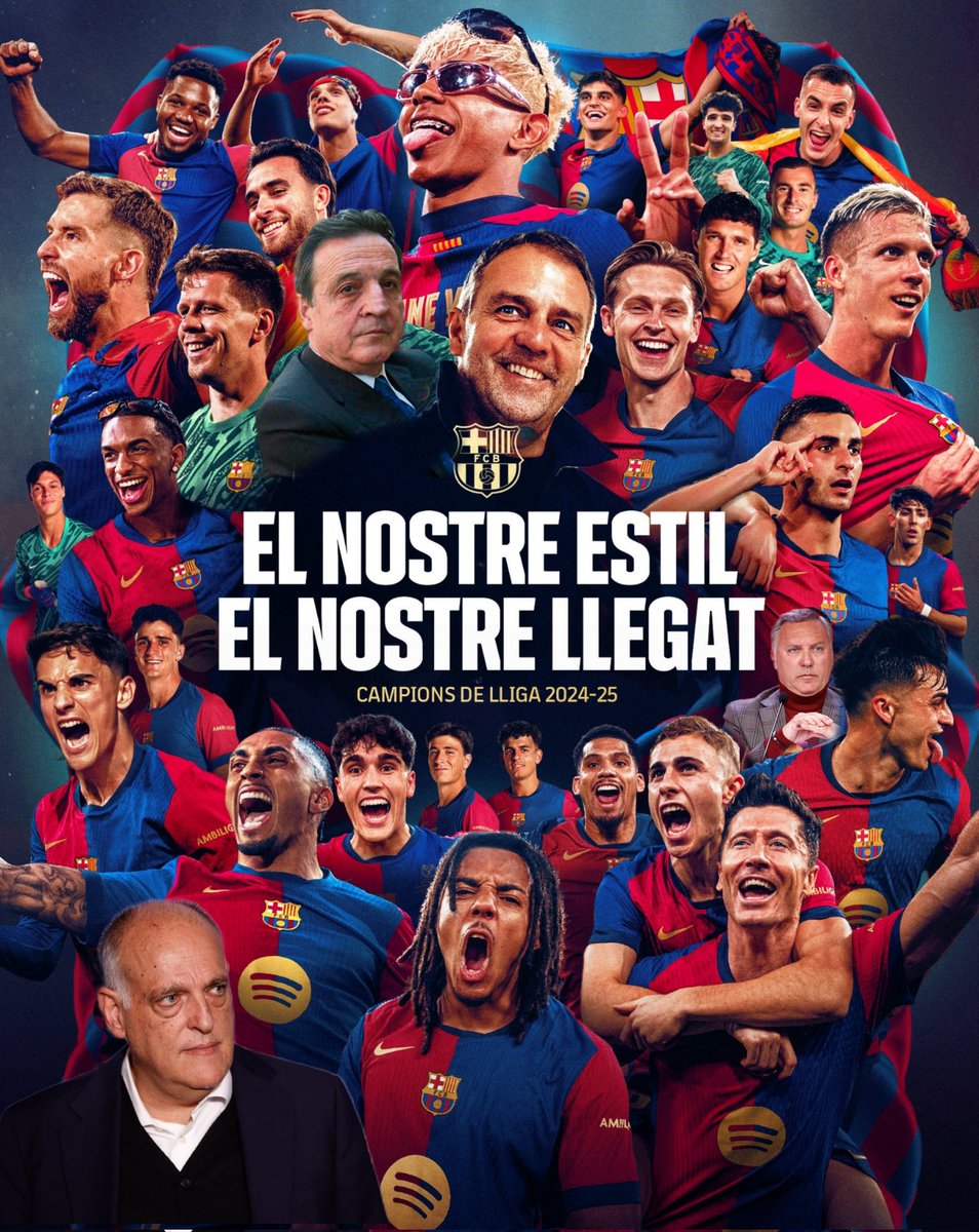 Enhorabuena al <a href="/FCBarcelona_es/">FC Barcelona</a> por el título de Liga.
Una liga conseguida siendo fieles a un estilo inconfundible y una identidad forjada hace más de 17 años, demostrando que son los mejores en lo suyo. 
Y además, por qué no decirlo, jugando bien al fútbol en ciertos momentos.
