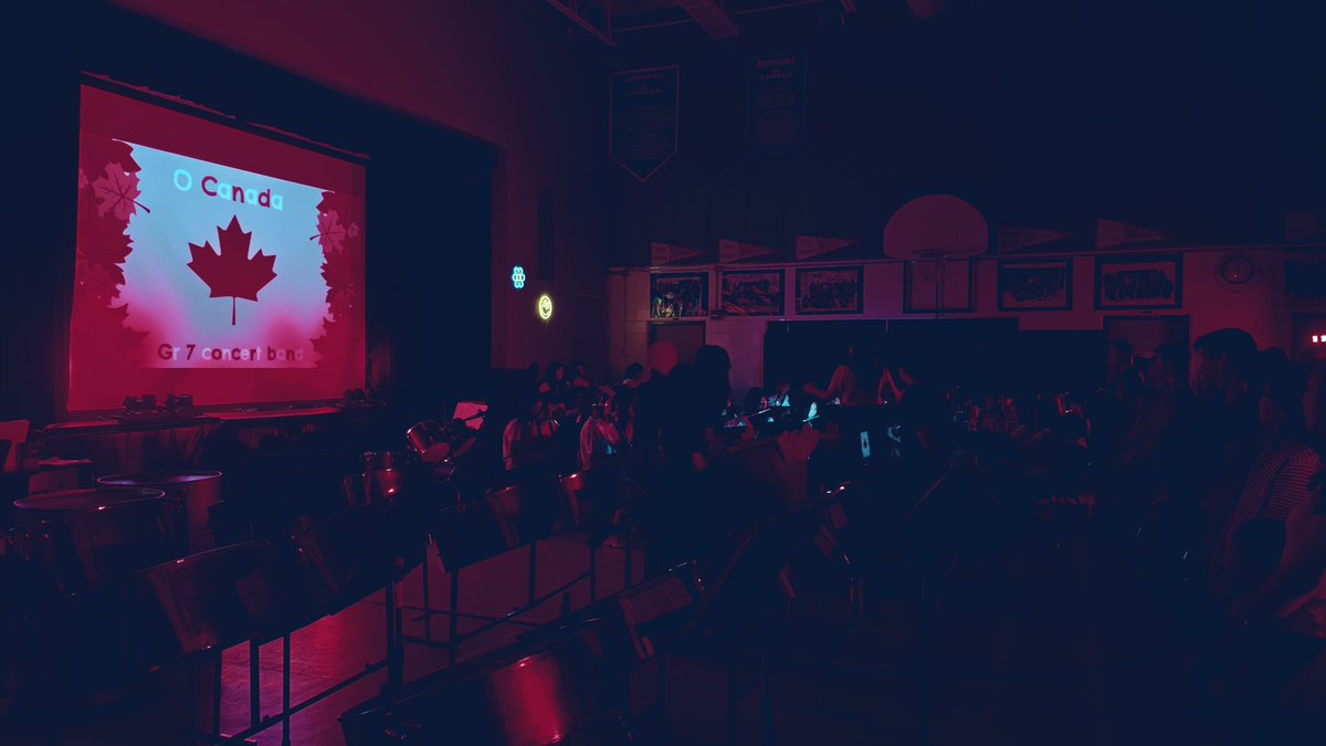 Happening now.... our Gr. 7 band performs O Canada to kick off the spring concert!