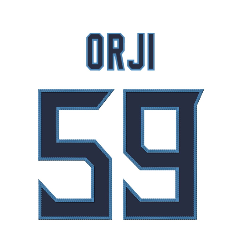 NFL Jersey Numbers (@nfl_jersey_num) on Twitter photo Tennessee Titans LB Anfernee Orji (<a href="/AnferneeOrji/">Anfernee Orji</a>) is wearing number 59. Last assigned to Kyron Johnson. #TitanUp Tennessee Titans LB Anfernee Orji (<a href="/AnferneeOrji/">Anfernee Orji</a>) is wearing number 59. Last assigned to Kyron Johnson. #TitanUp