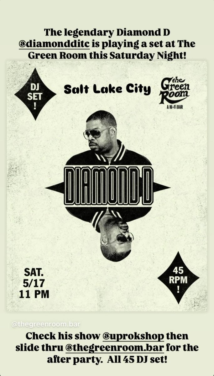 Salt Lake City This Saturday Meet me at the afterparty @ The Green Room after the performance at Uprok !!!