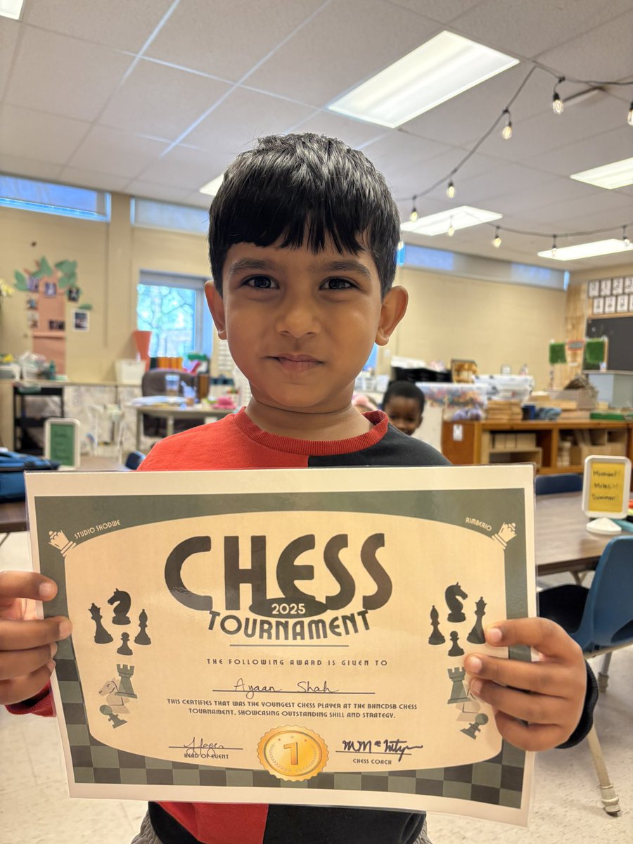 msmacintyree's tweet photo. HUGE congratulations to our @ctkcatholic Kindergarten student for participating in the Jr/Sr Chess tournament last week. You have so much talent!⭐️♟️ https://t.co/PTZc8KvvaN