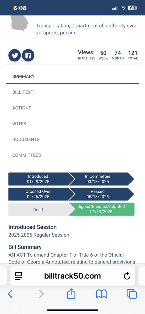 Vertiport Bill Georgia HB156 signed by <a href="/GovKemp/">Governor Brian P. Kemp</a> <a href="/GDOTATL/">Georgia DOT ATL</a> <a href="/ArcherAviation/">Archer</a>  Giddy Up! #Infrastructure #AAM