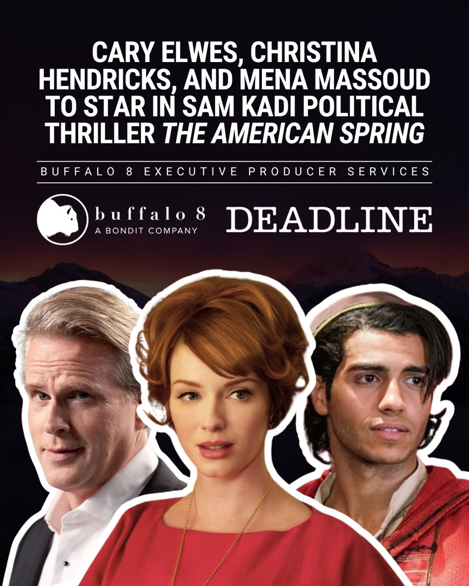 Executive-produced by Buffalo 8, the upcoming Sam Kadi political thriller THE AMERICAN SPRING is set to star Cary Elwes (Saw, Mission Impossible), Christina Hendricks (Mad Men), and Mena Massoud (Aladdin). 🇺🇸

Learn more about B8 EP Services 👉 buffalo8.com/services/