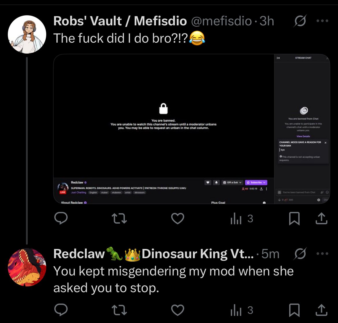 RedclawDraws's tweet image. You disrespect my mods, you disrespect me. And I’m not your “bro.”