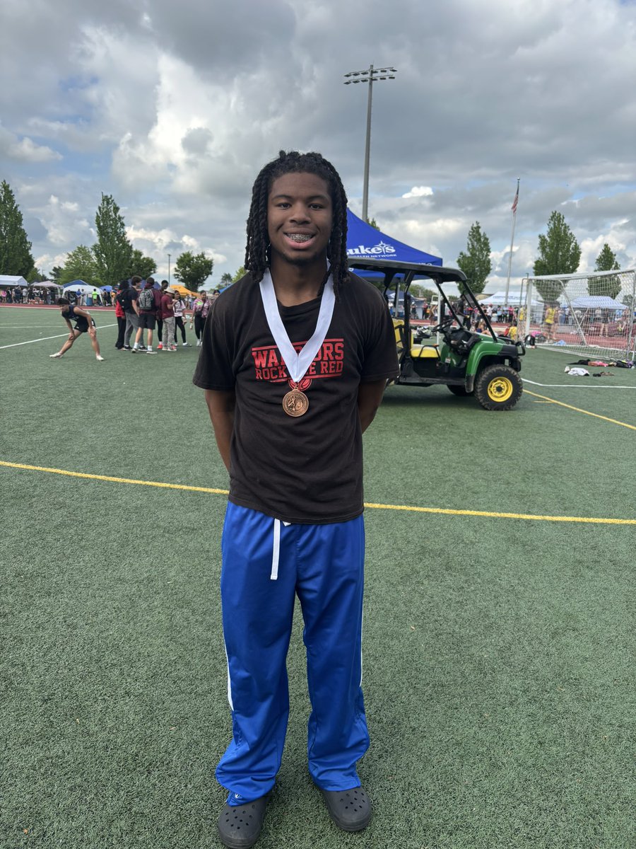 After correction, Gigi Durandisse finished 3rd place in the 100m dash at the District XI Track &amp; Field Championships. #WarriorAthletics