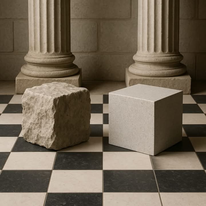 Entre los emblemas antiguos del Arte, ninguno tiene mayor significación que la Piedra Bruta y la Piedra Pulida. Estas piedras simbolizan el alma del hombre tal y como entra en el mundo y como puede presentarse finalmente, purificada y perfeccionada, ante el Trono del Altísimo.