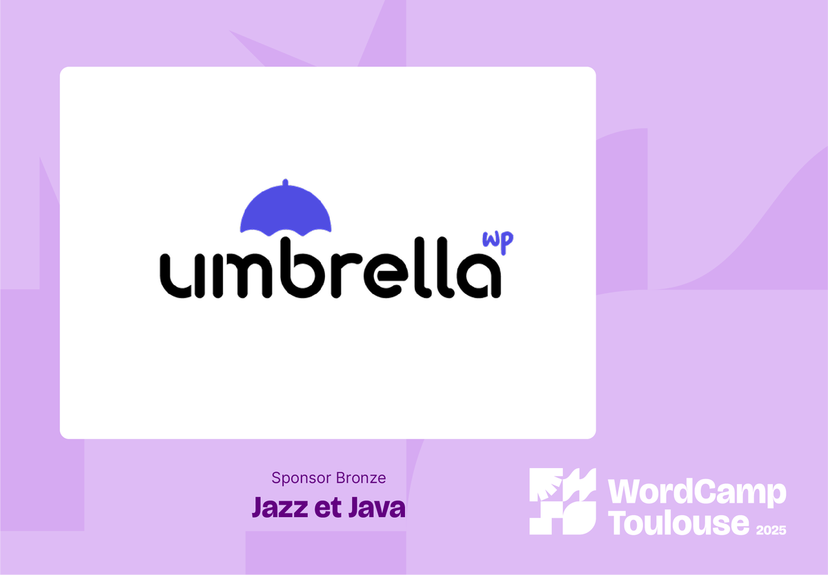 WCToulouse's tweet photo. Merci à notre sponsor Jazz et Java (Bronze) @wpumbrella  !

Merci pour votre soutien au WordCamp Toulouse !    

📍 RDV le 23 mai  

👉Plus d'info : https://t.co/9ud0UVjRKm

#WCToulouse #WordPress #WordCamp #WPFR #WP https://t.co/beyEYaTlBv
