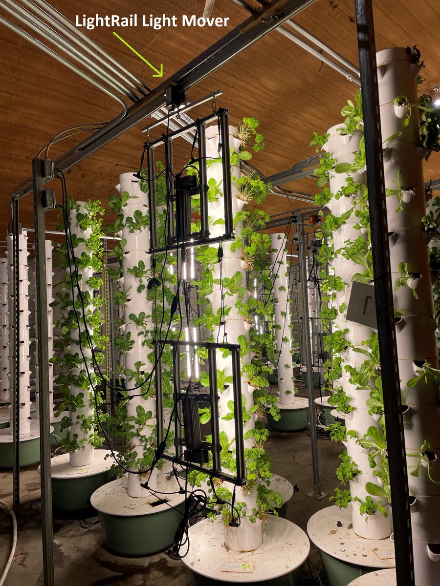 GualalaRobotics's tweet image. LightRail light movers with vertical grow towers. Smart. LightRail3.com #growlight #lightmover #hydroponics
