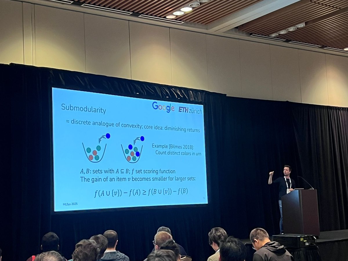 MaxiBoether's tweet photo. Happy to have presented our paper "On Distributed Larger-Than-Memory Submodular Subset Selection" at #MLSys2025. This is a result of a collaboration between @SystemsGroupETH and @Google / @GoogleAI. https://t.co/GtTyFXl6VI
