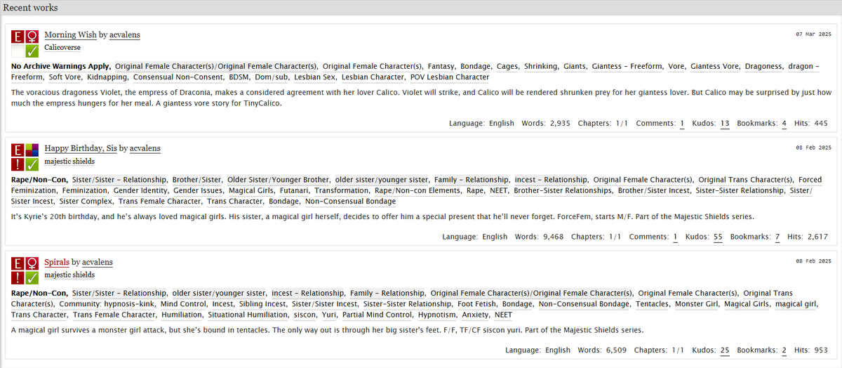 KirscheVerstahl's tweet photo. Wake up babe, new hit piece dropped

Ana put this fanfiction out, publicly, and I read it, publicly
There is not only nothing wrong with this, but it is very typical of the content I normally do
Lets check out some of the tags on this fanfiction, shall we?

At the end, they call out both my sponsor and twitch. Recently people have been posting about brigading my twitch to get me banned
Coincidence, I am sure
