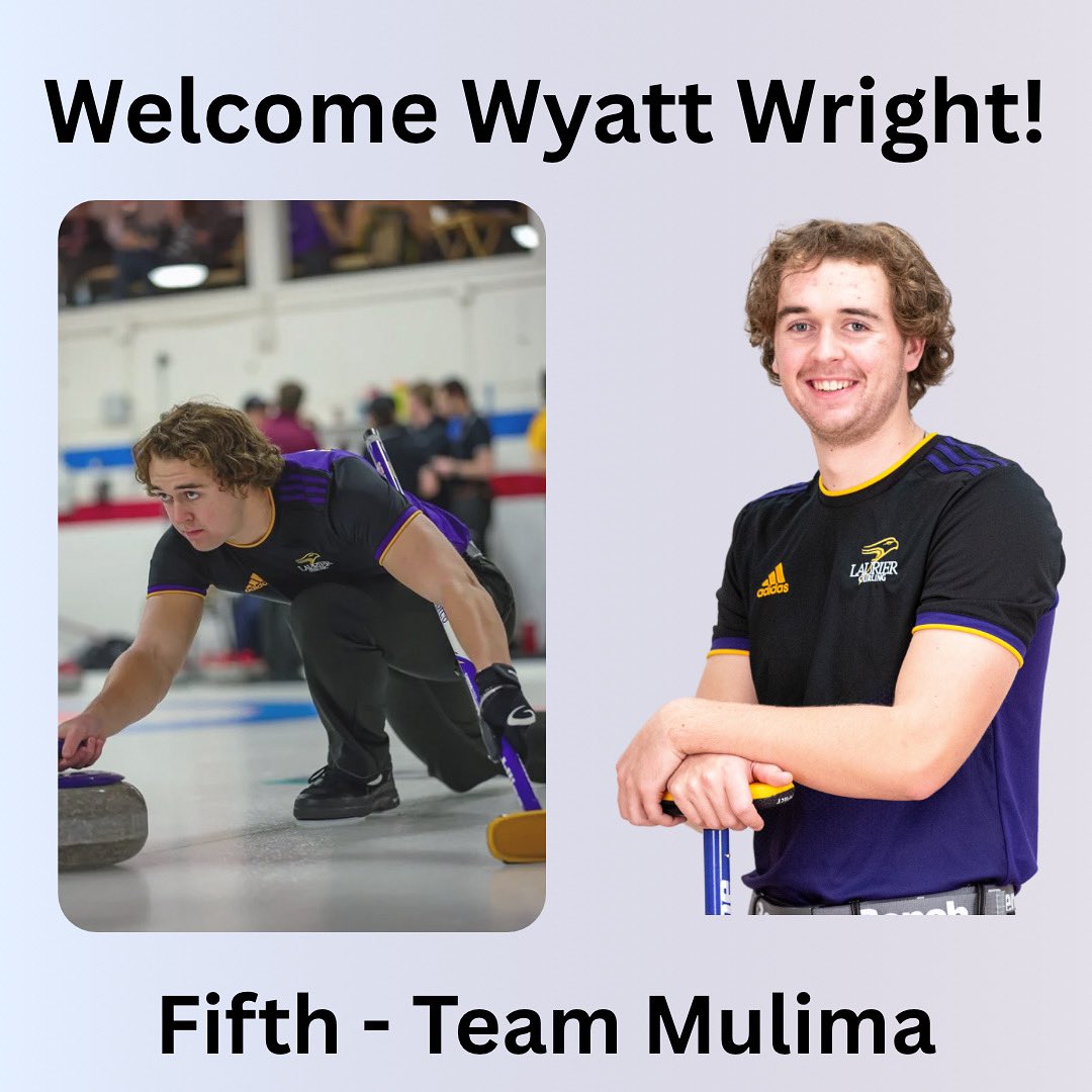 We’re thrilled to announce Wyatt Wright is joining the team as our fifth! 

Wyatt is an Ontario junior champion, and has been training and playing with Kibo and Wyatt Small in the Laurier Curling program for 3 years. They won U Sports together in February🥇🇨🇦

Welcome Wyatt!