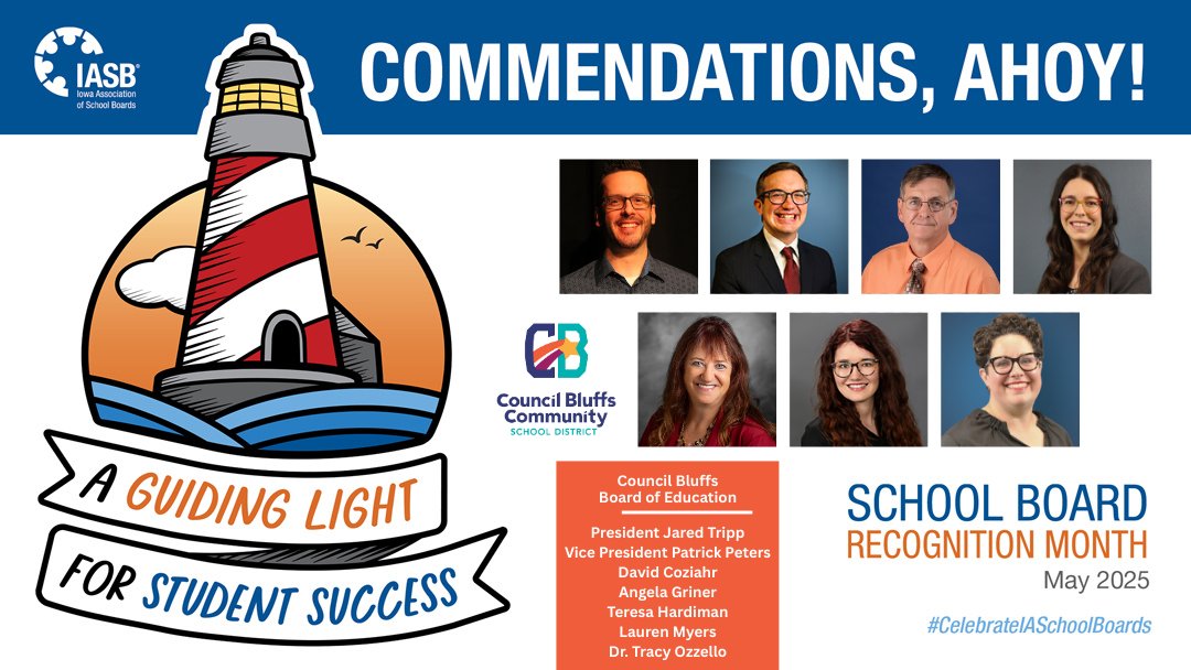 May is Iowa School Board Recognition Month!🤩Stay tuned for the next 7 days as we shine a spotlight on each of our dedicated board members and share insights from the people behind the leadership! 🔦 #CelebrateIASchoolBoards #ThisIsUsCB