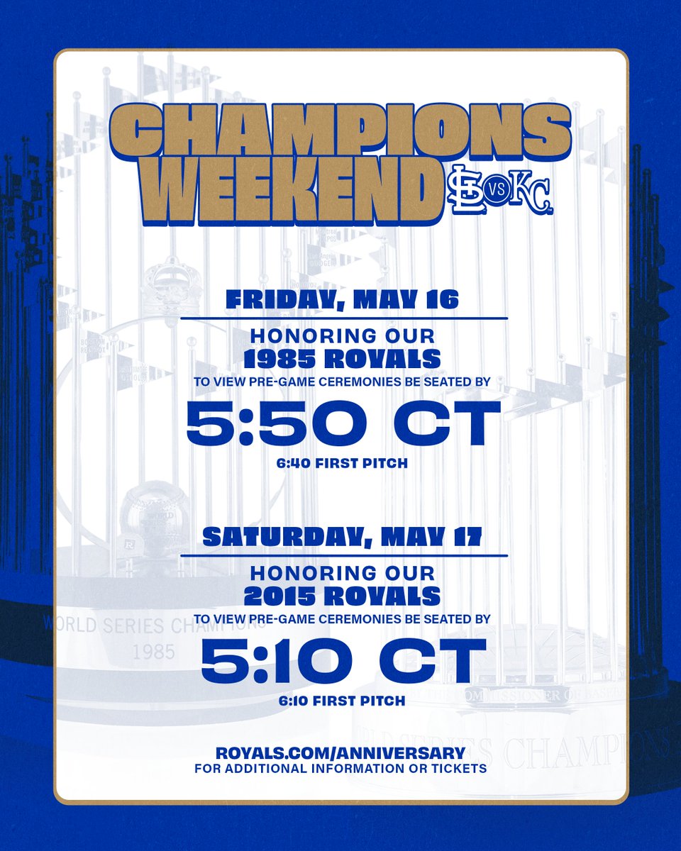 For all fans making their way to The K to celebrate Champions Weekend, we recommend being in your seats by the following times to view the pre-game ceremonies in their entirety.