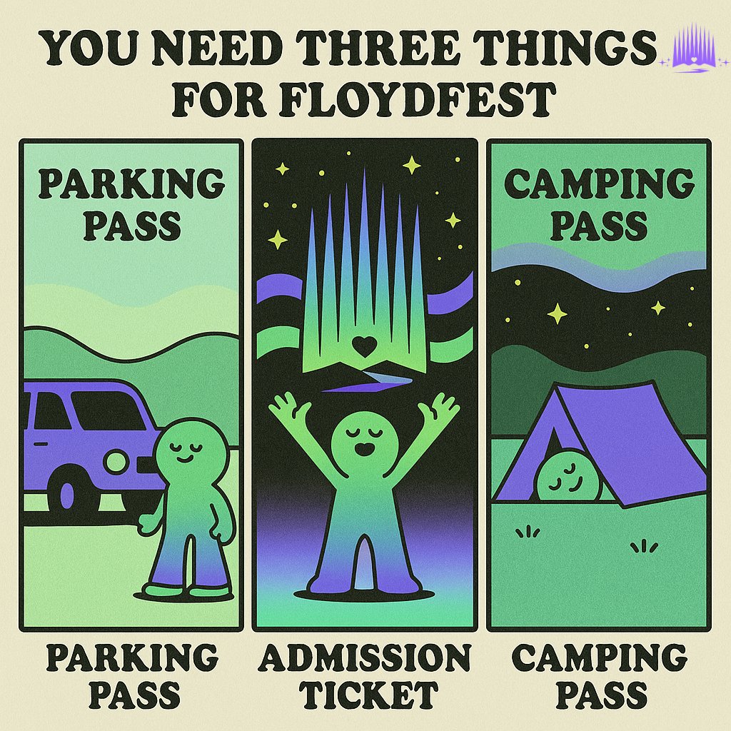 We see tickets selling, as summer creeps ever closer — so a friendly reminder when purchasing 👉 You need ...
✅ A festival admission ticket
✅ A parking space
✅ A place to sleep

69 days until #FloydFest 25~Aurora: wl.seetickets.us/event/FloydFes…