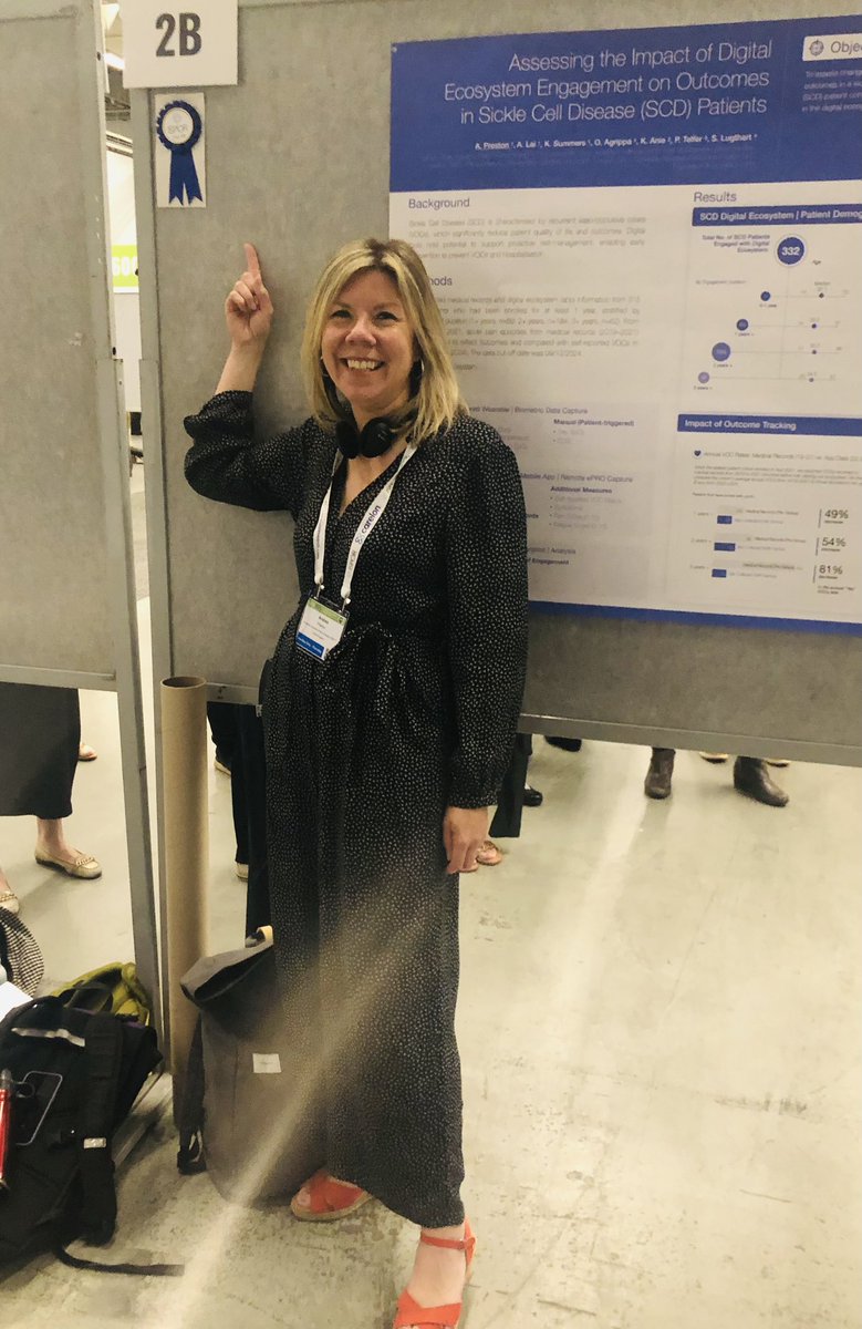 AndreaDPreston1's tweet photo. So delighted to find ‘Top 5%’ badge at our poster! 💥🙌  Thank you @ISPORorg  

Loved presenting our work on behalf of the  @SaniusHealth team.

Huge interest in using digital tools to improve outcomes in SCD &amp; value of prospective, continuous RWE data collection. #ISPORAnnual https://t.co/YeV4tpK94G