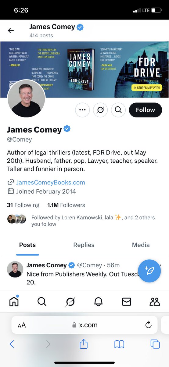 NewAmerica2438's tweet photo. i don’t see the 86 picture on comey’s twitter page but he coincidentally has 414 tweets.

in the search bar of 414 it says there are 
86 Qdrops https://t.co/0RA5onPCA0