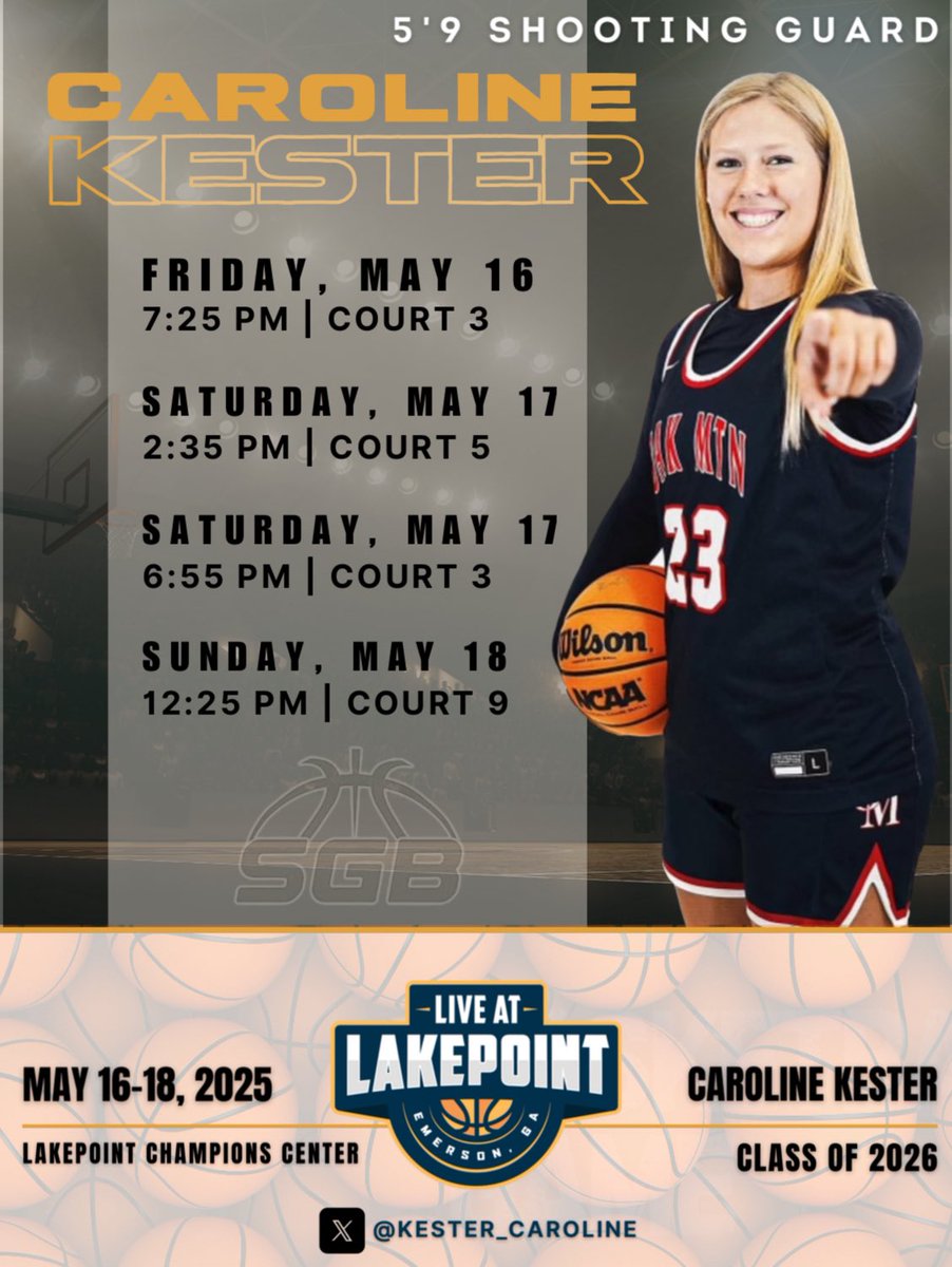 Caroline Kester (@kester_caroline) on Twitter photo Coaches! Below is our schedule for Live at Lakepoint this weekend!
<a href="/SGB_Veal/">Southeastern Girls Basketball Veal</a> <a href="/OMHSWBB/">OMHS Girls Basketball</a> <a href="/Coach_B_Funk/">Brandon Funk</a> <a href="/pghalabama/">Prep Girls Hoops Alabama</a> <a href="/talkinghoops23/">TALKING HOOPS</a> Coaches! Below is our schedule for Live at Lakepoint this weekend!
<a href="/SGB_Veal/">Southeastern Girls Basketball Veal</a> <a href="/OMHSWBB/">OMHS Girls Basketball</a> <a href="/Coach_B_Funk/">Brandon Funk</a> <a href="/pghalabama/">Prep Girls Hoops Alabama</a> <a href="/talkinghoops23/">TALKING HOOPS</a>