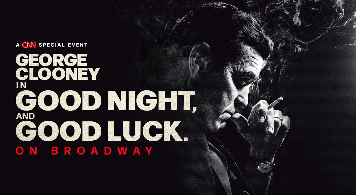 CNN will exclusively air live George Clooney’s five-time Tony® nominated Broadway play “Good Night, And Good Luck” on Saturday, June 7 at 7pm ET across CNN platforms. This announcement marks a historic Broadway first: never before has a live play ever been televised.