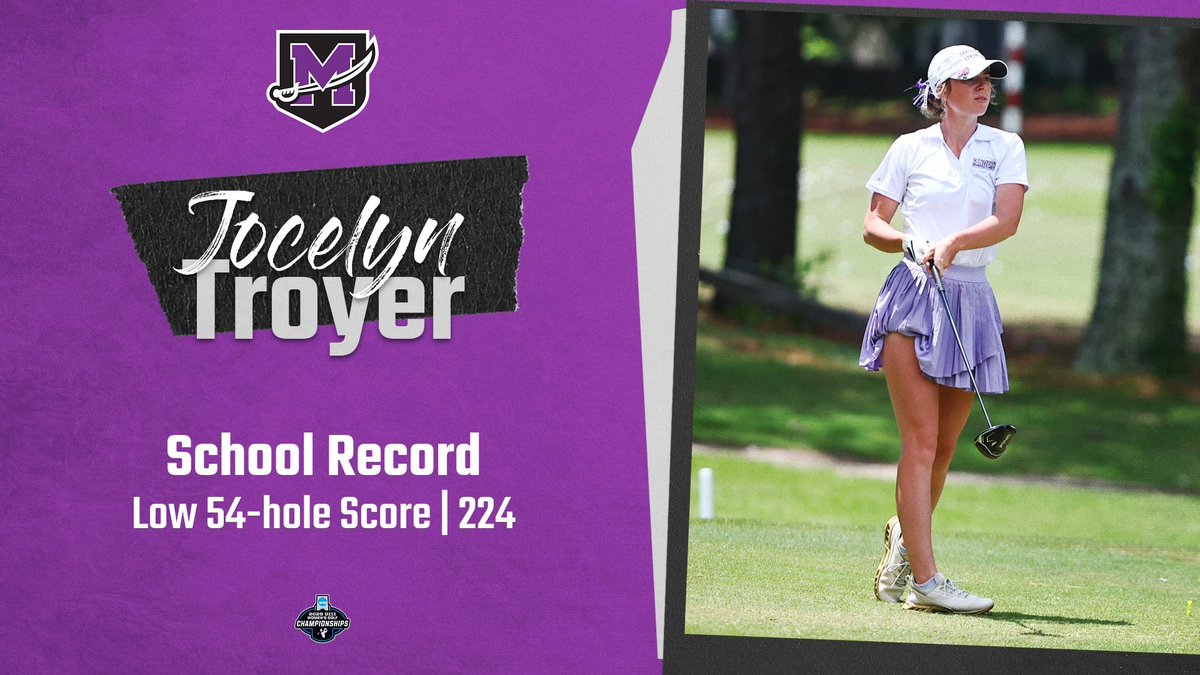 🚨SCHOOL RECORD🚨 Jocelyn Troyer broke her own school record for low 54-hole score by six strokes today at the NCAA Championship!! She’s fired a 224 through three rounds, breaking the record that she set last season at the OAC Championship!! #GoMountGo