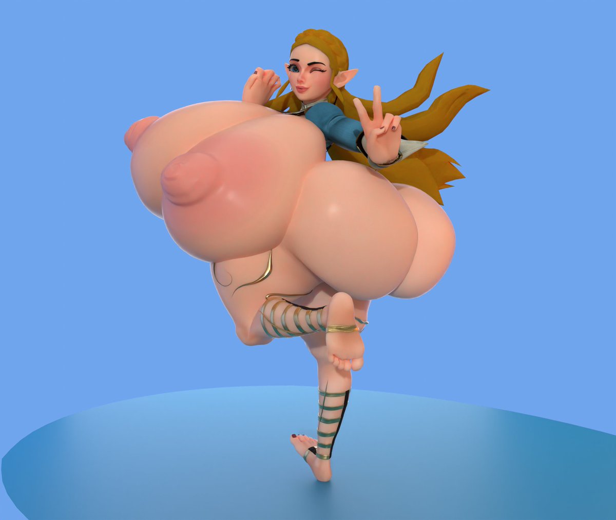 Engimaniac's tweet photo. A zelda model edit I made when learning how to make big nipples. https://t.co/Y9QzW4xu7I