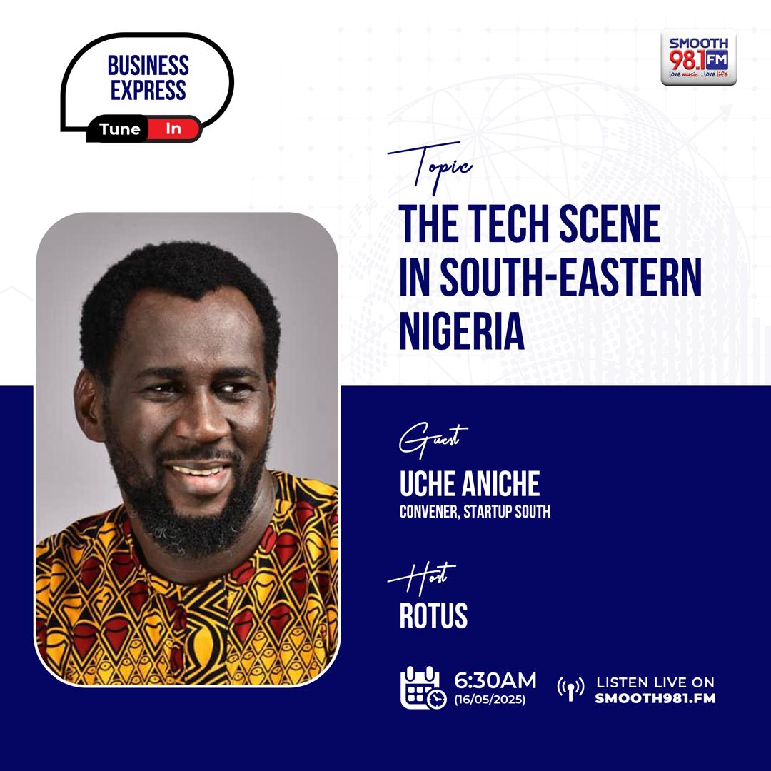 Uche (@havilah2) on Twitter photo Hey Family, tune in at 6:30AM on your way to work in Lagos (you can stream live on YouTube) as I discuss the South-South and South-East Tech Ecosystem with Rotus. Happy to hear your thoughts - if you can call in. Hey Family, tune in at 6:30AM on your way to work in Lagos (you can stream live on YouTube) as I discuss the South-South and South-East Tech Ecosystem with Rotus. Happy to hear your thoughts - if you can call in.