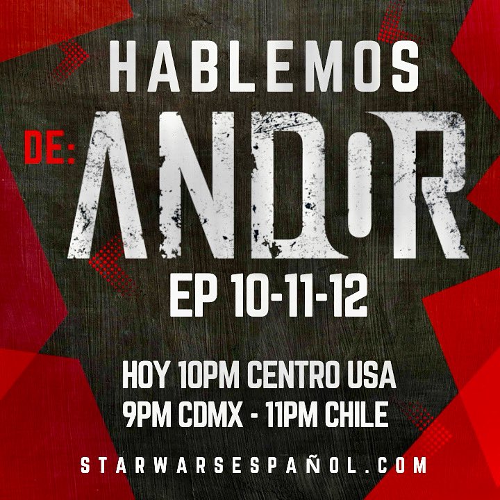StarWarsEspa's tweet photo. Nos vemos esta noche!

https://t.co/wqFOyF5YFD 

#ANDOR
#ANDORSegundaTemporada
#ANDORep101112
#DiegoLuna
#CasianAndor
#StarWars
#StarWarsEspañol https://t.co/cSm1zwhHHR