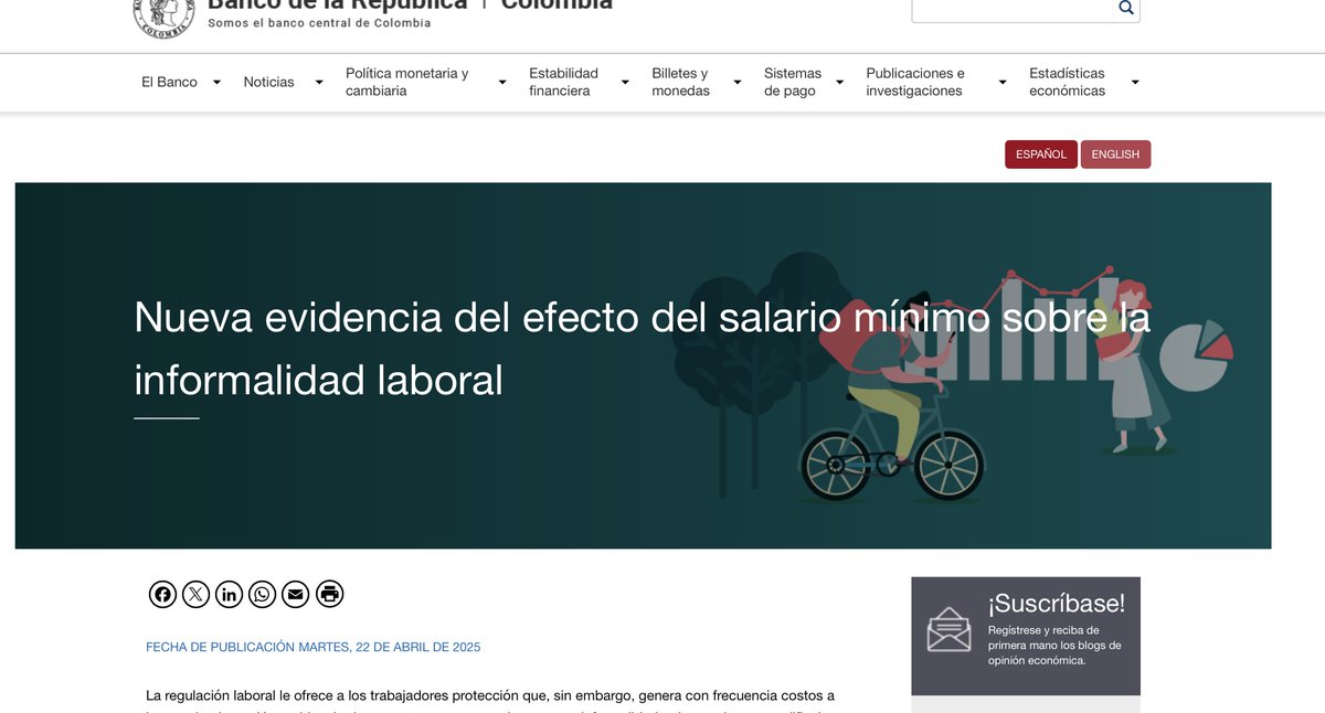 Otro golpe al petrismo: Nuevo estudio del Banco de la República demuestra lo perversa que es la Reforma Laboral.

Sobre todo mala para jóvenes de bajos ingresos. 

Veamos los hallazgos del grupo de estudios del <a href="/BancoRepublica/">Banco República 🇨🇴</a>:🧵