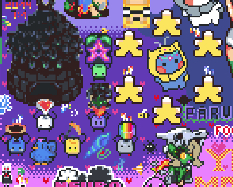 SunkenThought's tweet photo. As the Canvas from #ProjectBlurple comes to its final close, I have finished with my #StardewValley many thanks to @ConcernedApe for the wonderful game. They even added cute background around my Skullna from @TonyYotes / @YotesMark I have had a blast - thanks to all who joined! https://t.co/tM1BHIFFIS