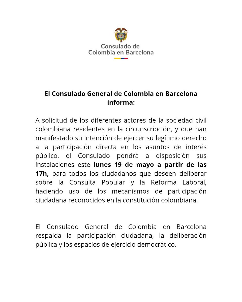 Consulado General de Colombia en Barcelona (@consuladocolbcn) on Twitter photo 
