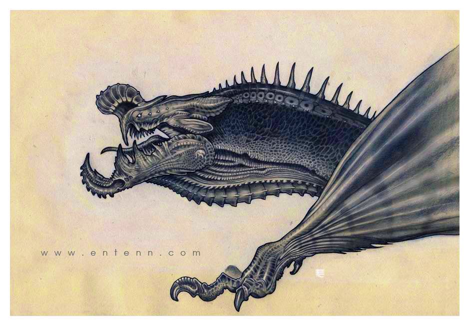 "The Worm". An ancient dragon creature from the darkest belly of the world. #serpent #dragon #tolkien #entenn #darkfantasy