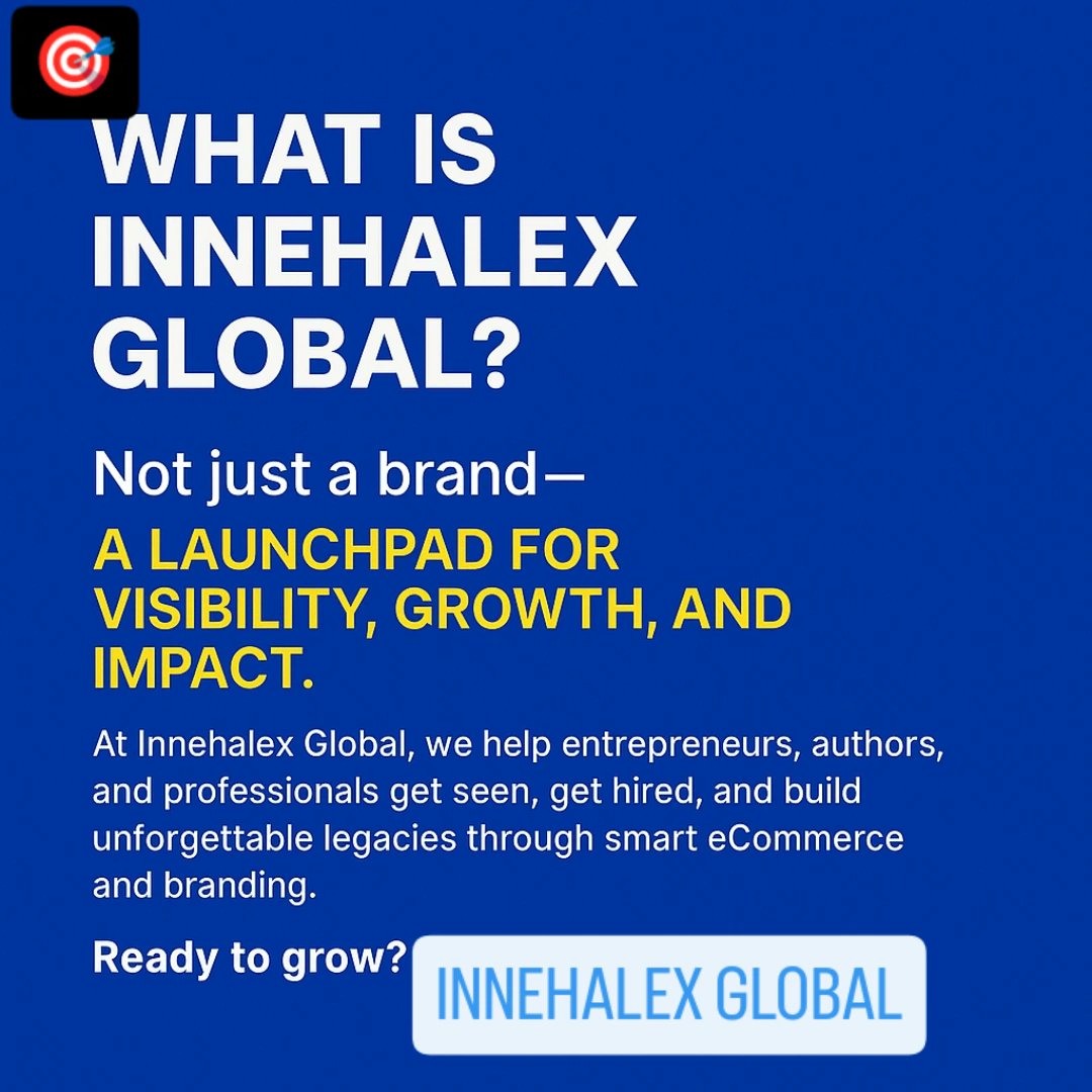 InnehAlex's tweet image. Bold ideas deserve bold platforms.
From strategy to visibility, Innehalex Global is your partner in building brands that don’t just compete—but dominate.

Let’s build something unforgettable.
#BoldBrands #InnehalexGlobal #BuildAndScale #Innehalex