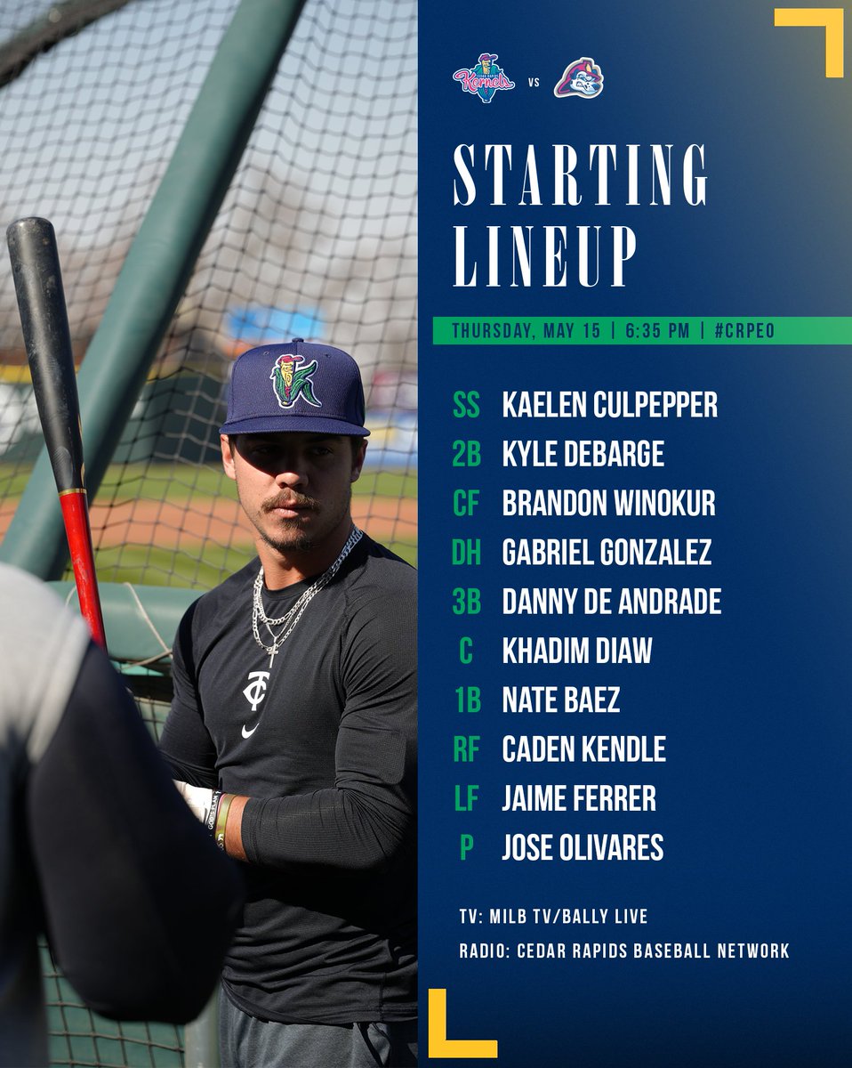 Ready for battle.  

🎙️:milb.com/cedar-rapids/f…… 

#CRKernels | #CRPEO