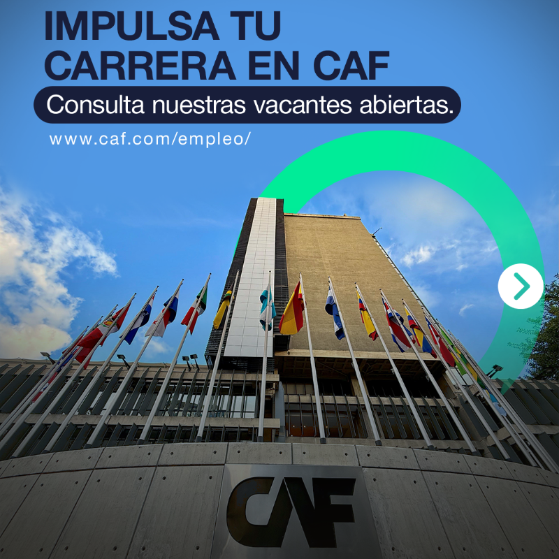 AgendaCAF's tweet photo. CAF está en busca de profesionales comprometidos con el desarrollo sostenible de América Latina y el Caribe.
Consulta nuestras vacantes y postúlate hoy:
🔗 https://t.co/jp5GGR1vFH
Síguenos y #TrabajaEnCAF