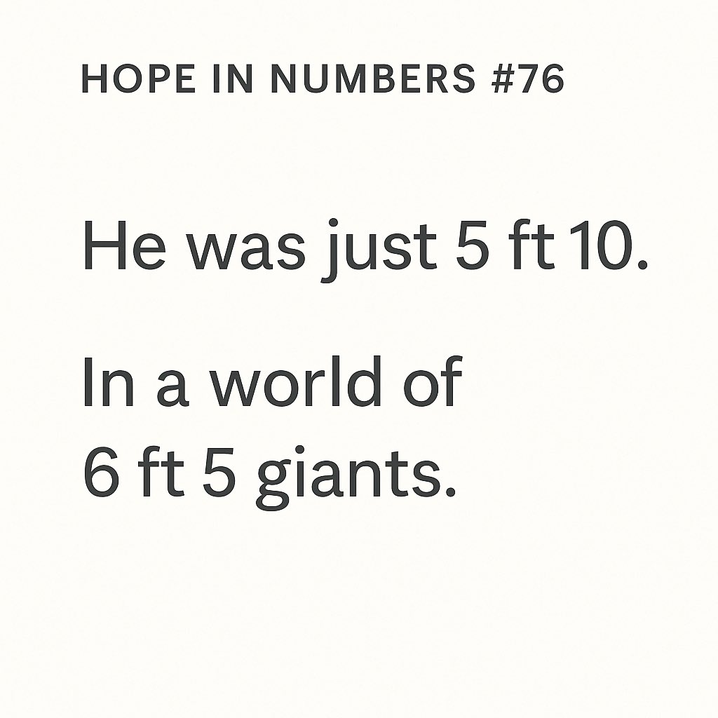 hope_in_now's tweet image. Hope in Numbers #76

He was just 5 ft 10.
In a world of 6 ft 5 giants.
But Mike Tyson became the youngest heavyweight champion at 20.

Your size doesn’t measure your strength.
Your will does.

#HopeInNumbers #DariStats #MikeTyson #StrengthInData #AgainstTheOdds