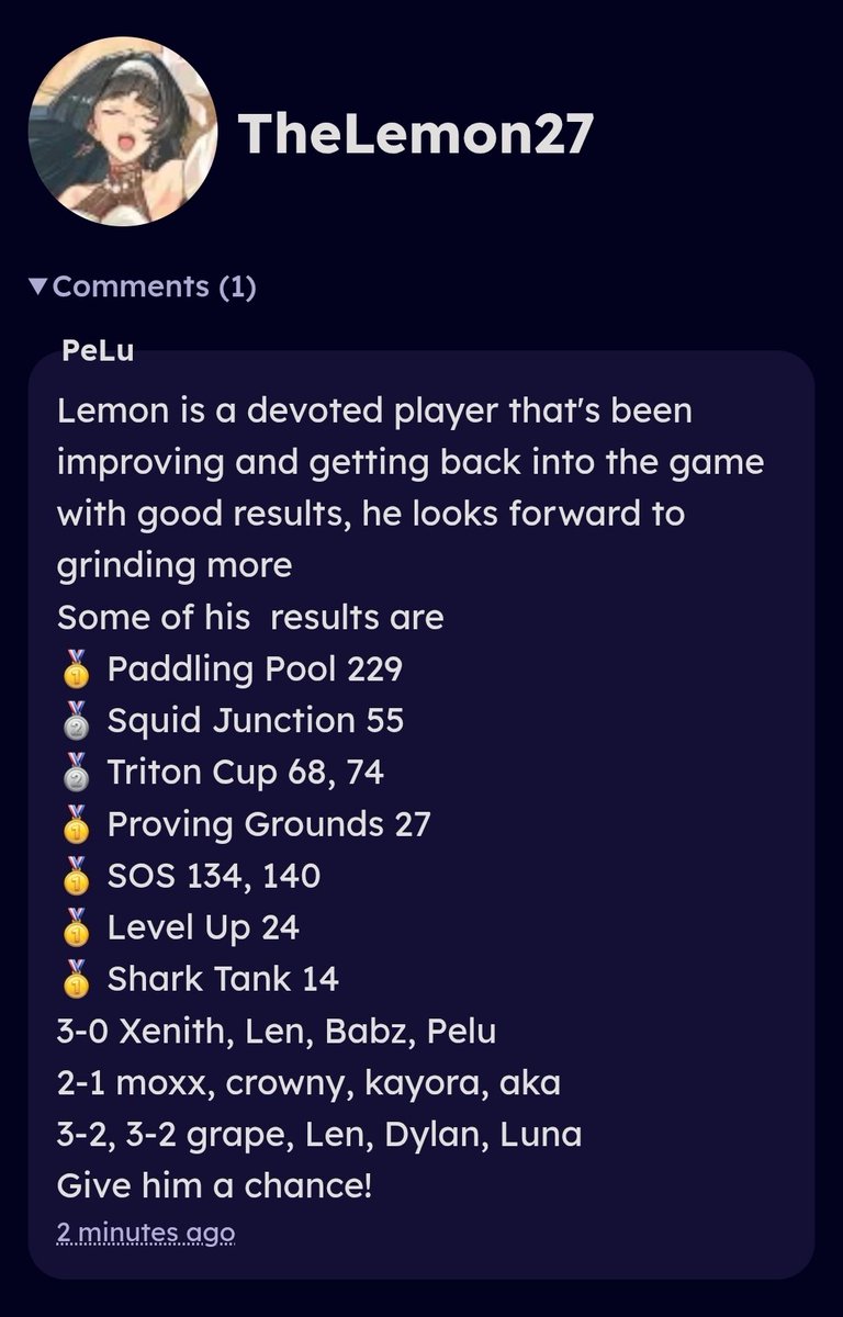 thank you pelu for the suggest to +2!!!

likes n rts appreciated, back at the grind after a year and i hope i can go even further 🍋