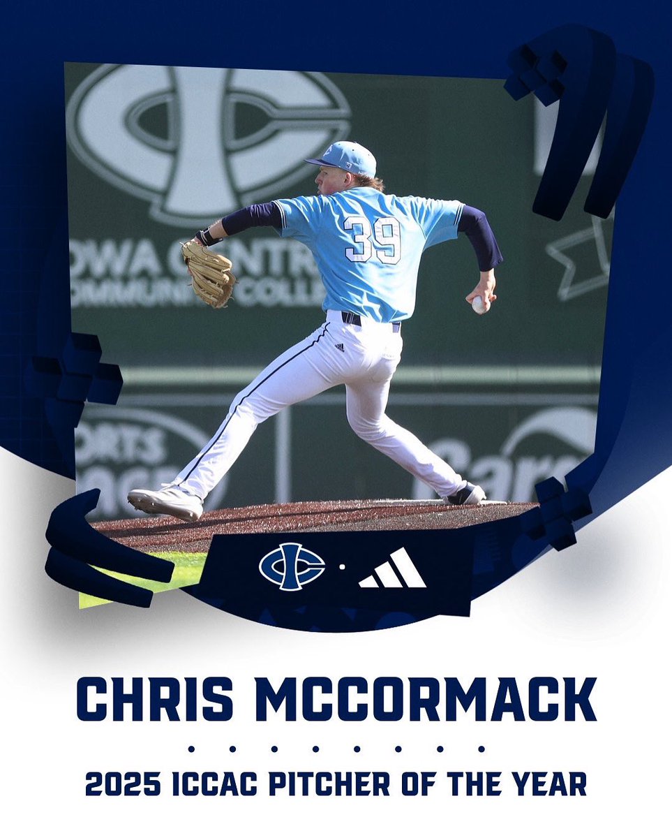Iowa Central Baseball (@icccbaseball) on Twitter photo 🔱ICCAC PITCHER OF THE YEAR🔱
Congrats to RHP <a href="/chrismcmack5/">chris mccormack</a> who went 9-0W-L 2 Saves 71K/16BB 2.37 ERA .89WHIP
#RTR🔱 🔱ICCAC PITCHER OF THE YEAR🔱
Congrats to RHP <a href="/chrismcmack5/">chris mccormack</a> who went 9-0W-L 2 Saves 71K/16BB 2.37 ERA .89WHIP
#RTR🔱