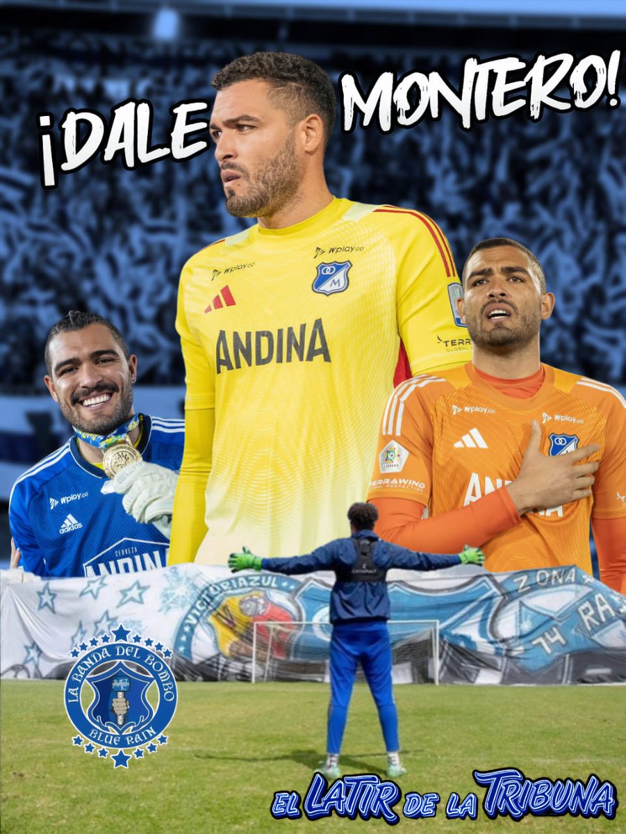 LBandaDelBombo's tweet photo. De LBDB 🥁 y la hinchada embajadora, nuestro apoyo total para @monteroalvaro1
¡Estamos contigo!
Hoy más que nunca, ¡azul de corazón y respaldo total al defensor de nuestro arco! 🧤⚽
#LBDB #OrgulloAzul #Bogotá #Fútbol #Millonarios #MFC #Millos #ElLatirDeLaTribuna #BlueRain https://t.co/xoam51RFpA