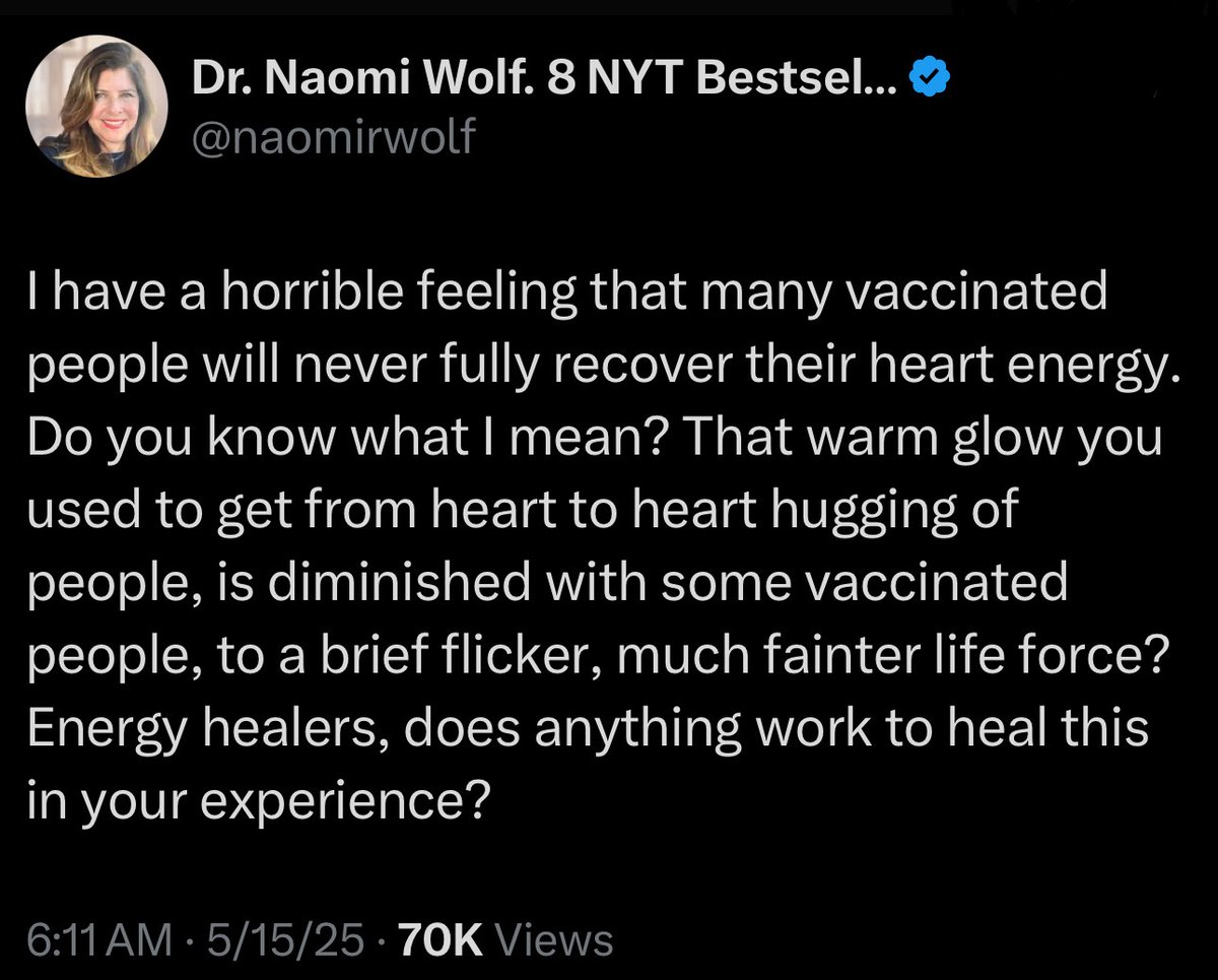 veilofreality's tweet photo. More and more people are starting to notice this, but most are still stuck on the physical symptoms without considering the deeper spiritual consequences of the COVID vaccines.

Ultimately, the COVID vaccine is a black magic spiritual weapon, not just a “bio”-weapon.

The physical effects and what people call “vaccine injuries,” including the spike protein, are symptoms of non-physical processes that affect the energy body, the soul, and the spirit, which then manifest as physical issues, including, in some cases, the death of the body.

However, the real effects are on the afterlife and the soul itself, which gets dislodged from the body, leading to a diminishment of life force. The vaccines also contain “vaccine beings,” entities that attach to the human being.

As the soul gets pushed out more, the energetic rupture of the ether body creates entry points for soratic entities to enter. This is "the alien invasion through our bodies" and ties directly into the Transhumanism agenda.

It is a massive and far-reaching topic that will be extremely difficult for the average materialistic doctor or anyone stuck in a purely materialistic-biological view of life and reality to even begin to consider.

Before dismissing it out of hand or making premature conclusions, generalizations, or assumptions, I recommend looking into and reading and listening to these resources:

ARTICLES:
- COVID Vaccines – Consequences For The Soul, Spirit, And Life After Death
https://t.co/mBx8zXVqmv

- mRNA Vaccines, Transhumanism, And The Battle For Our Souls
https://t.co/N07iBZCOFM

PODCASTS:
- Vaccine Entities & Earthbound Spirits: The Spiritual Battle for Humanity w/ Thomas Mayer (2025)
https://t.co/WlroniZiLc

- COVID Vaccines From A Spiritual Perspective w/ Thomas Mayer (2023)
https://t.co/avwMTw5R7S

BOOK:
"COVID Vaccines from a Spiritual Perspective: Consequences for the Soul and Spirit and for Life after Death" by Thomas Mayer
https://t.co/jtimEmrm4Z