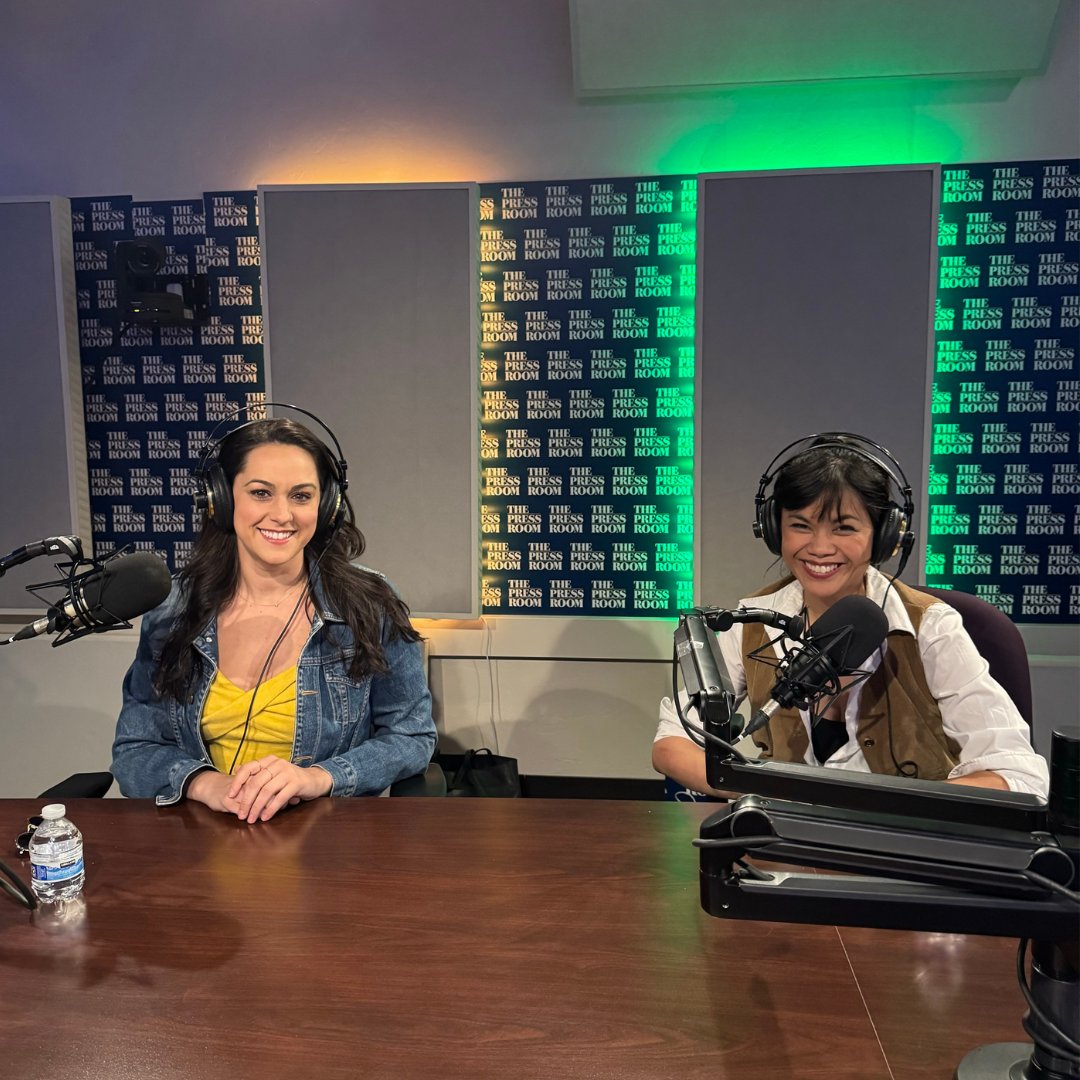 All smiles in the Arizona Spotlight Studio 😄✨ Stayed tuned for an exclusive interview with our Ms. Holmes &amp; Ms. Watson stars coming next Thursday on AZPM